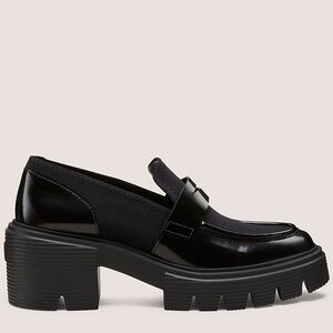 Stuart Weitzman 5050‎ Soho Loafer Spazzolato & Gabardine / Black 8.5 Wide